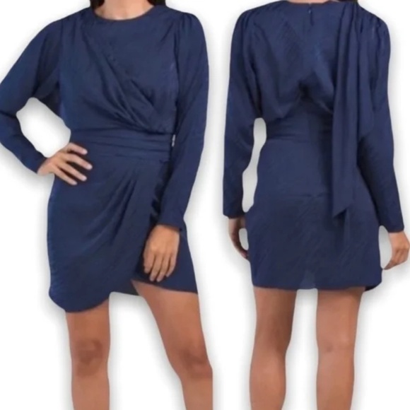 Ronny Kobo Shanaya Dress NWT in Navy Blue Zebra Size S - Picture 1 of 11